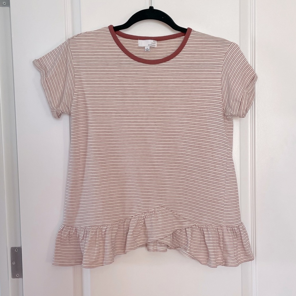 Ten Sixty Sherman Striped Ruffle Tee